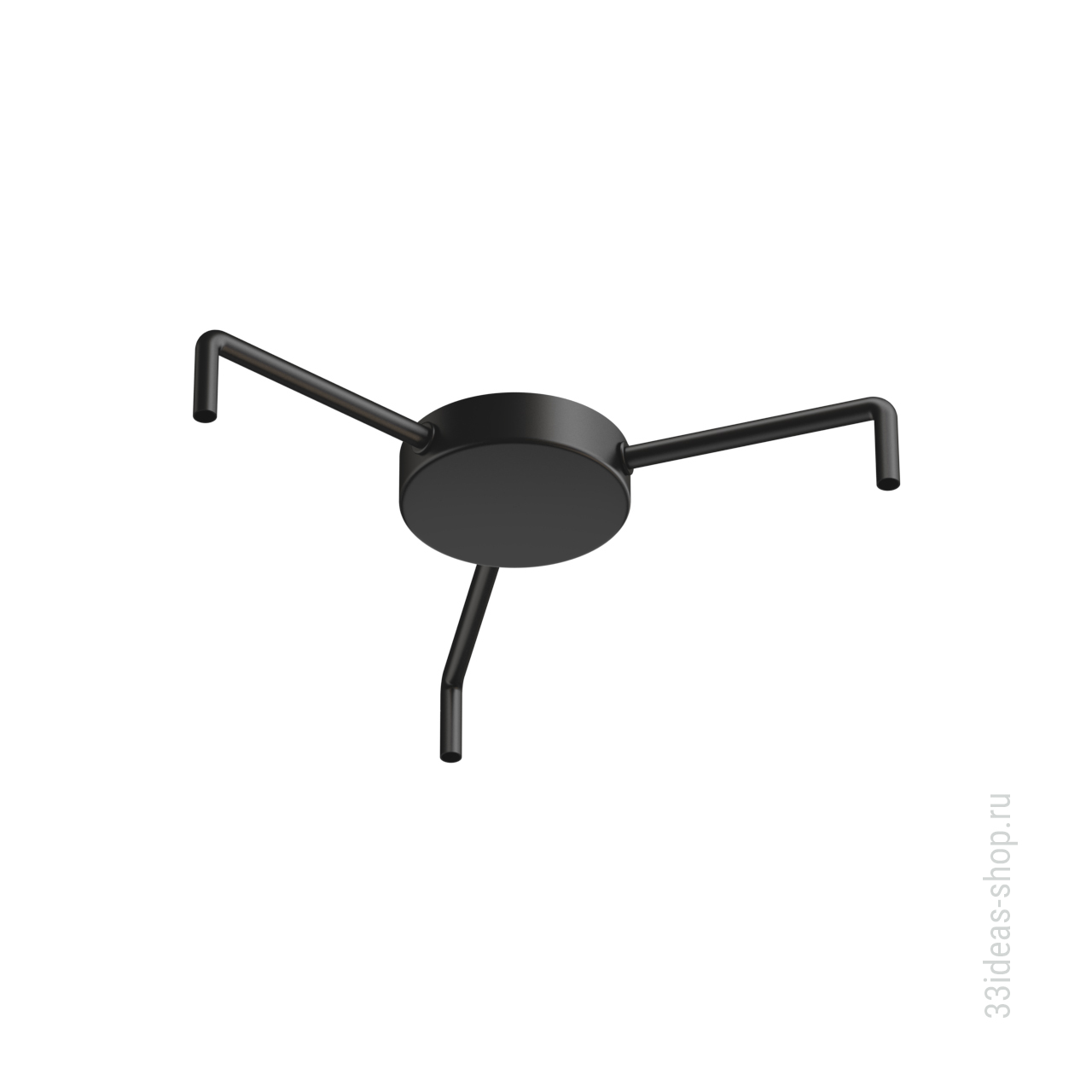 33 Идеи Потолочное основанияе с тремя рожками под текстильный или ПВХ провод. IP20 Черный  Side.100.