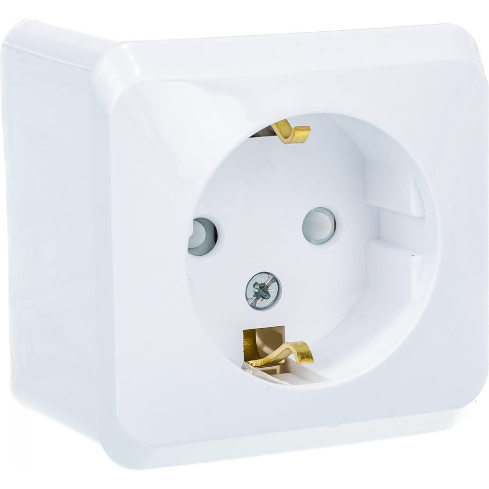 Розетка 2К+З с заземлением IP20 16A Белый. Systeme Electric 67460 PA16-003b