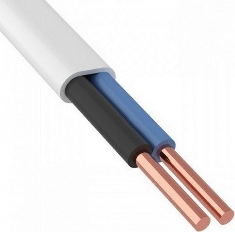 Провод соединительный ГОСТ ПУНП (ПБВВ) 2х1,5 мм2 плоский Белый. ККЗ KKZ40-00002077