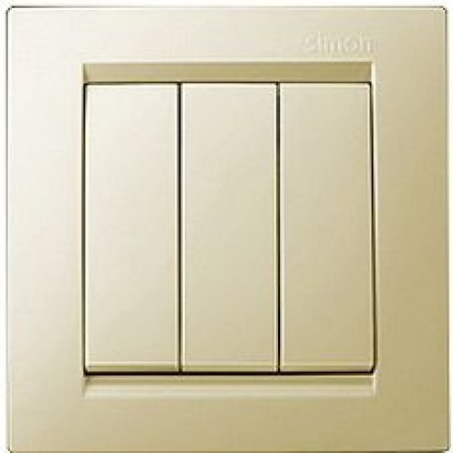 Simon Simon15 Слоновая кость Выключатель 3-клавишный IP20 250V Слоновая кость 16A 1590391-031