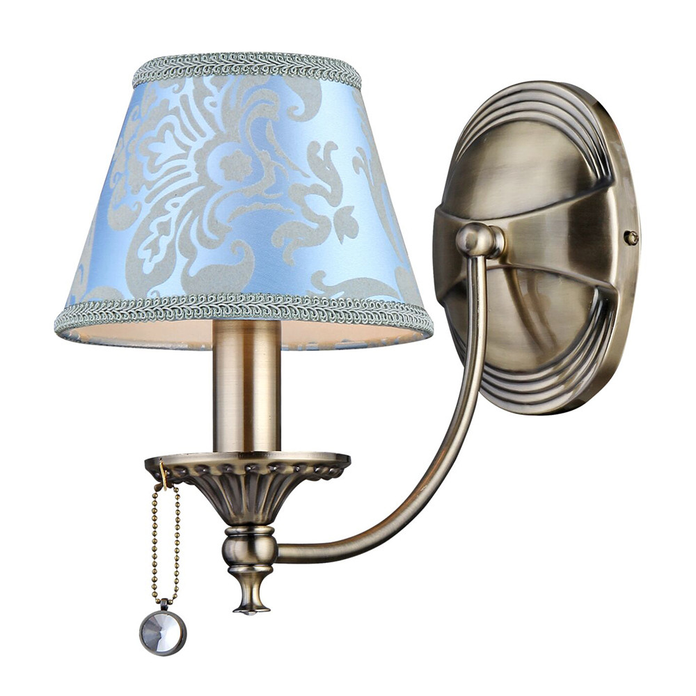 Бра, настенный светильник. Бронза, голубой 1*E14 40W 220V. Maytoni Vals  RC098-WL-01-R