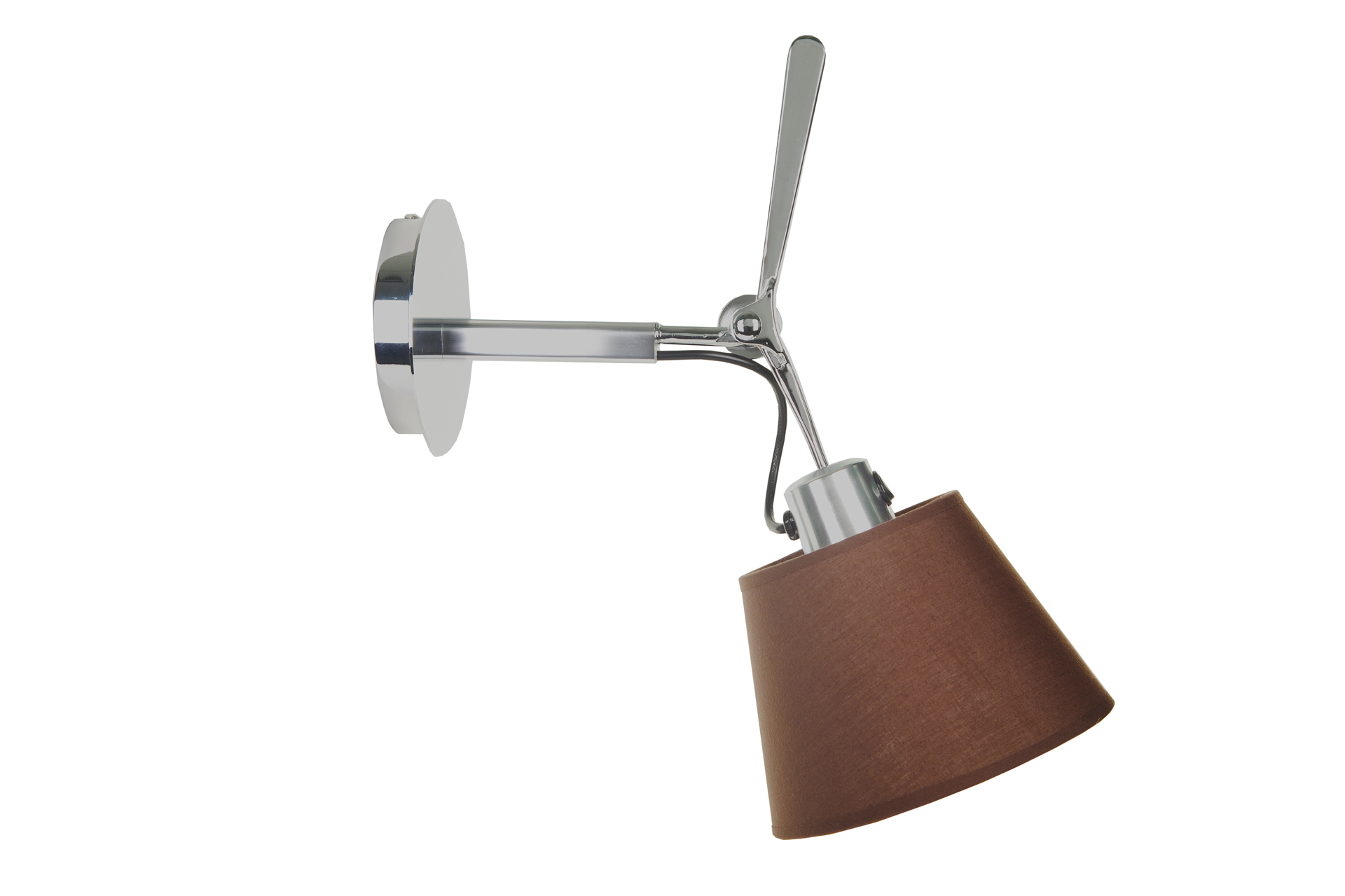 Бра, настенный светильник. Хром, коричневый 1*E27 40W 230V. ALBA Tolomeo Parete W130-3CH/BR