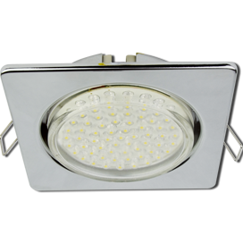 Встраиваемый светильник квадрат GX53 220V,. Хром. Ecola FC53N4ECB