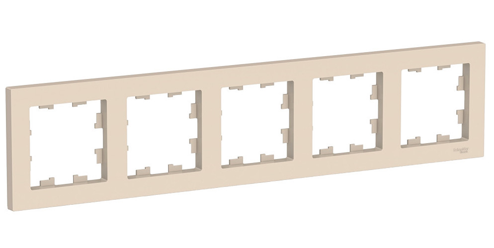 ATN000205. Systeme Electric. AtlasDesign (Бежевый).Рамка на 5-поста термопласт