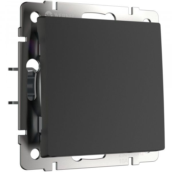 Выключатель проходной 1-клавишный IP20 Черный матовый. Черный матовый.Werkel. W1112008