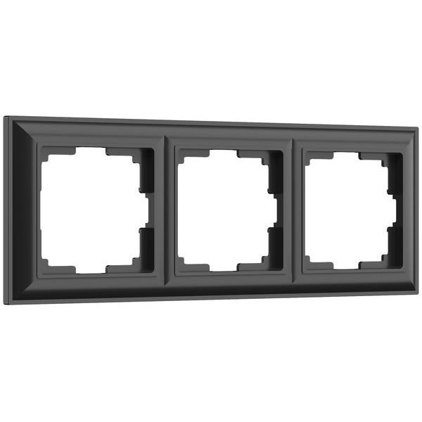 Рамка на 3-поста черный матовый поликарбонат Werkel Fiore W0032208