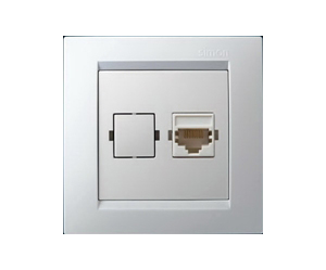 Simon Simon15 Белый Механизм розетки Ethernet под коннектор RJ-45 IP20 Белый 1590598-030
