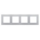 672554. Legrand. Etika (Алюминий). Рамка на 4-поста. не горючий пластик