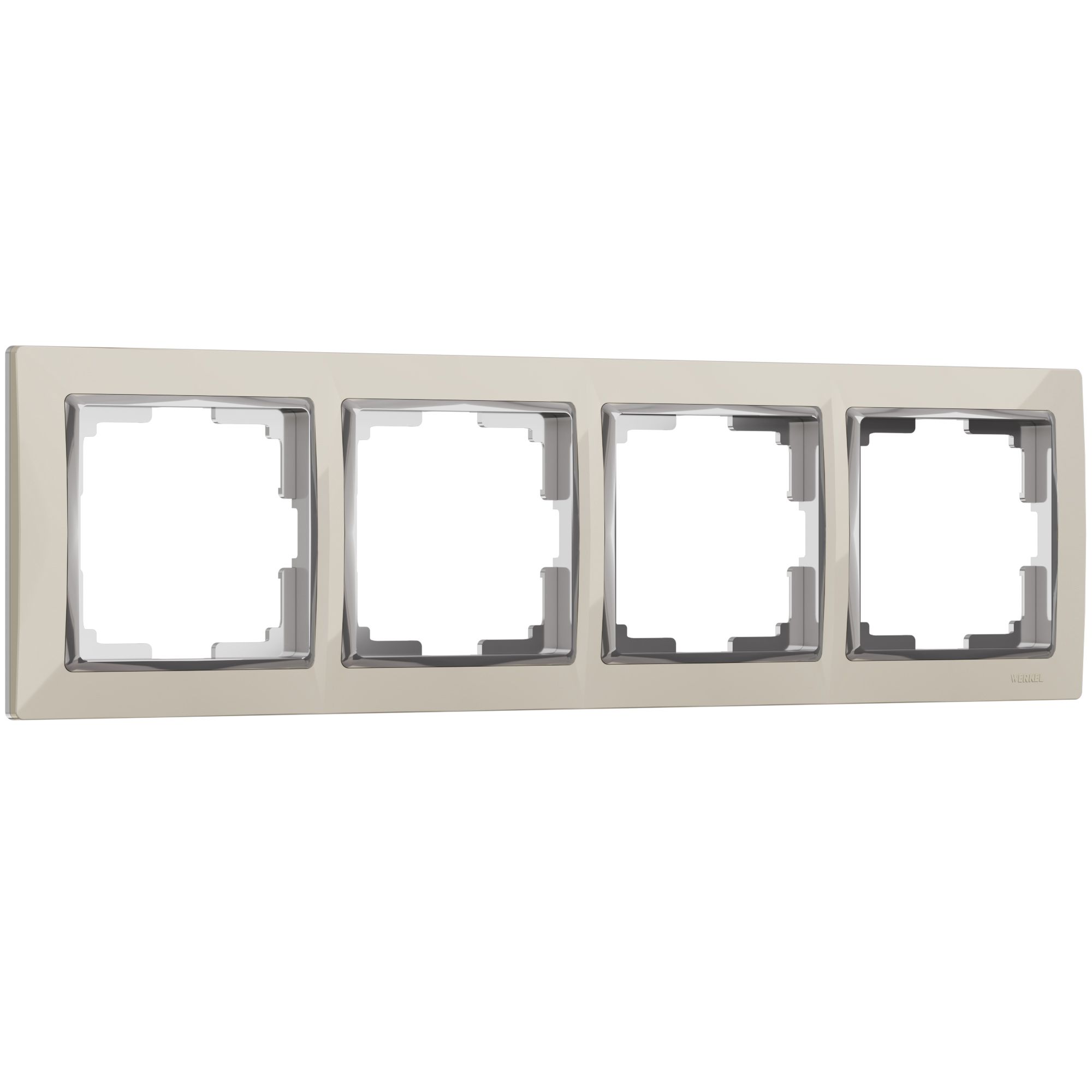 Рамка на 4 поста слоновая кость;хром поликарбонат Werkel Snabb  W0041903