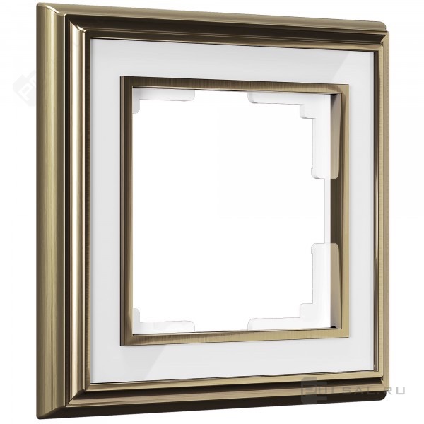 Рамка на 1 пост Бронза/белый алюминиево-цинковый сплав;акриловая вставка Werkel Palacio  W0011327