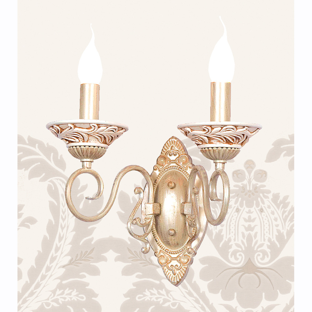 Бра, настенный светильник. Античный белый 2*E14 60W 220V. Favourite Gesso 1141-2W