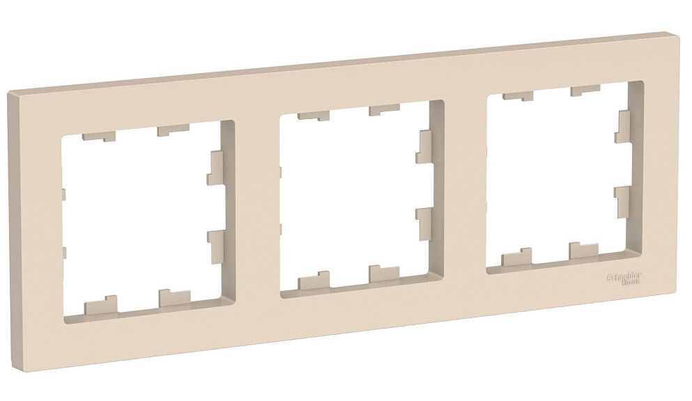 ATN000203. Systeme Electric. AtlasDesign (Бежевый).Рамка на 3-поста термопласт