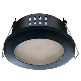 Влагозащищенный встраиваемый светильник IP65 . круг 1*GX53, 15W, 220, Черный матовый. Ecola FM5365EC