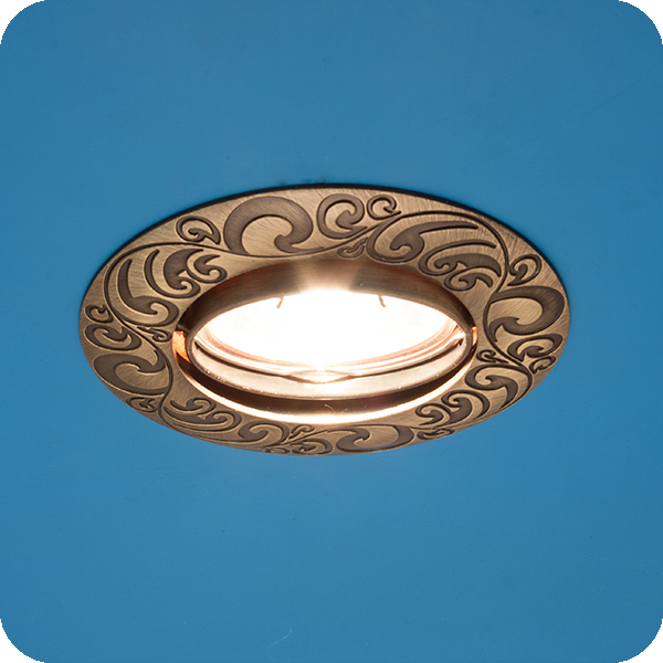 Olympia 51 1 19. Italmac. Встраиваемый поворотный светильник MR16, 1*GU5.3, 50W, 12/220V. Cостаренна