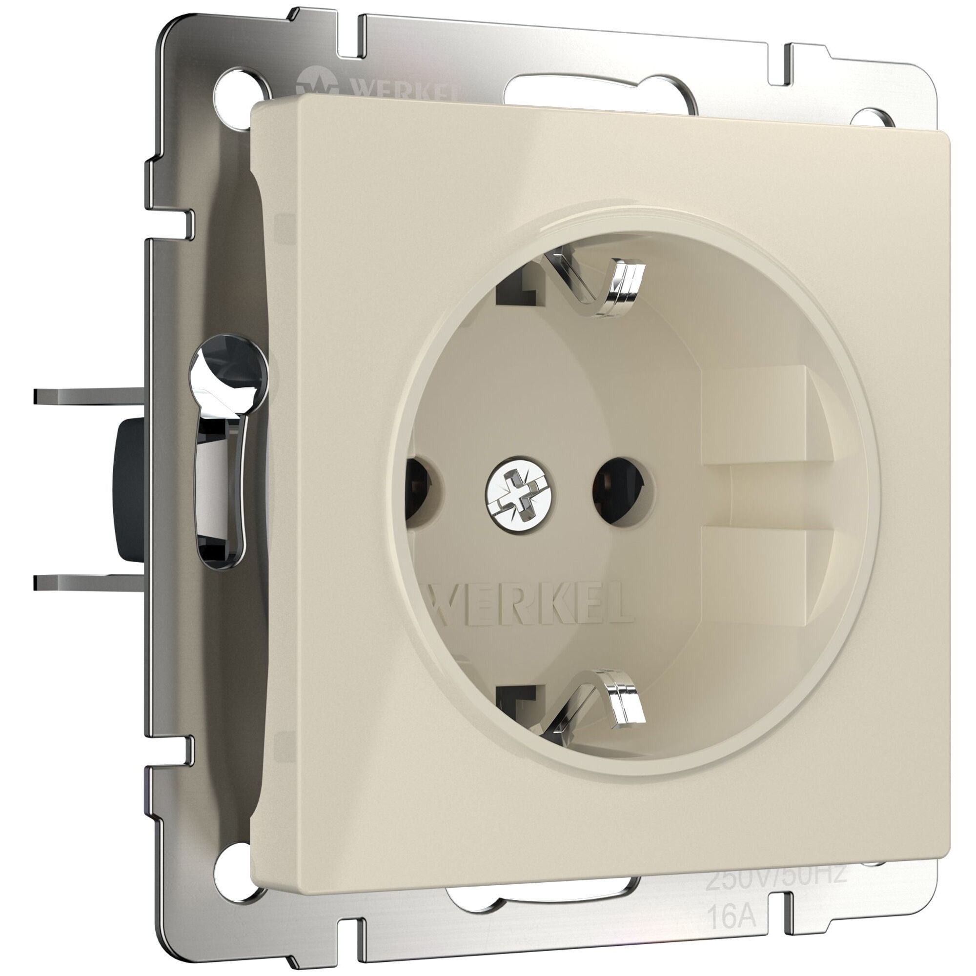 Розетка с заземлением IP20 16A слоновая кость. Слоновая кость. Werkel W1171003