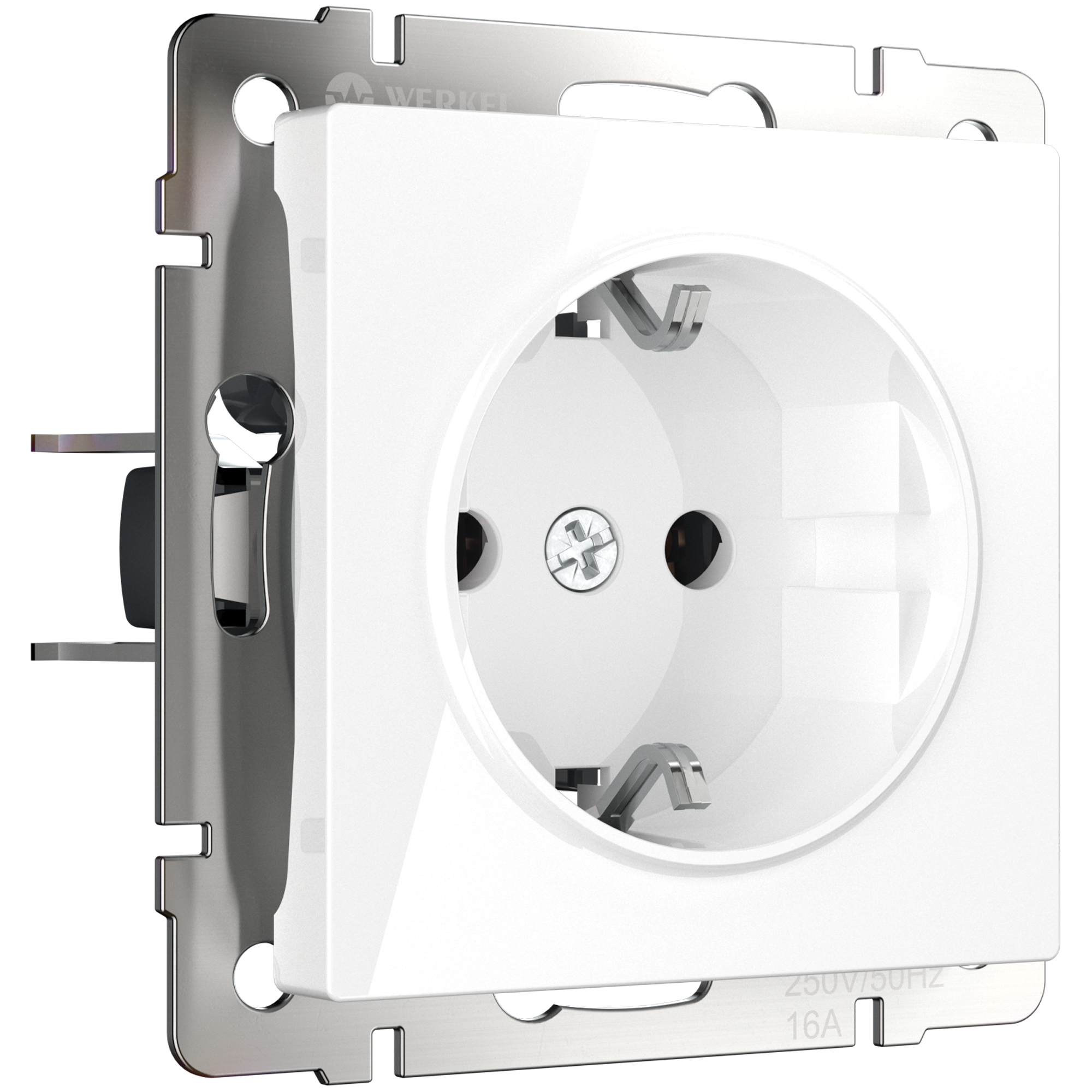 Розетка с заземлением IP20 16A Белый. Белый. Werkel W1171001