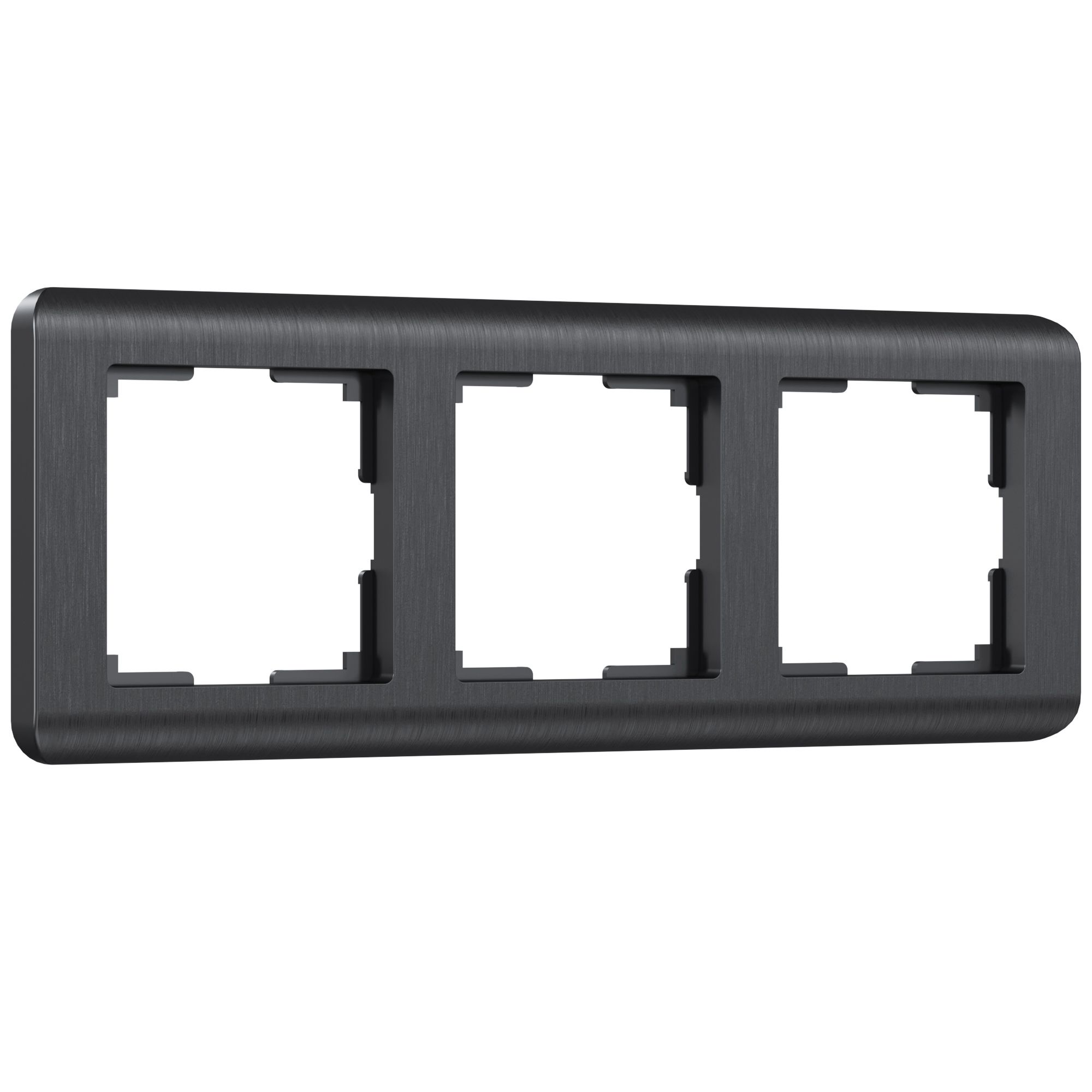 Рамка на 3 поста Графит (рифленый) поликарбонат Werkel Stream  W0032104