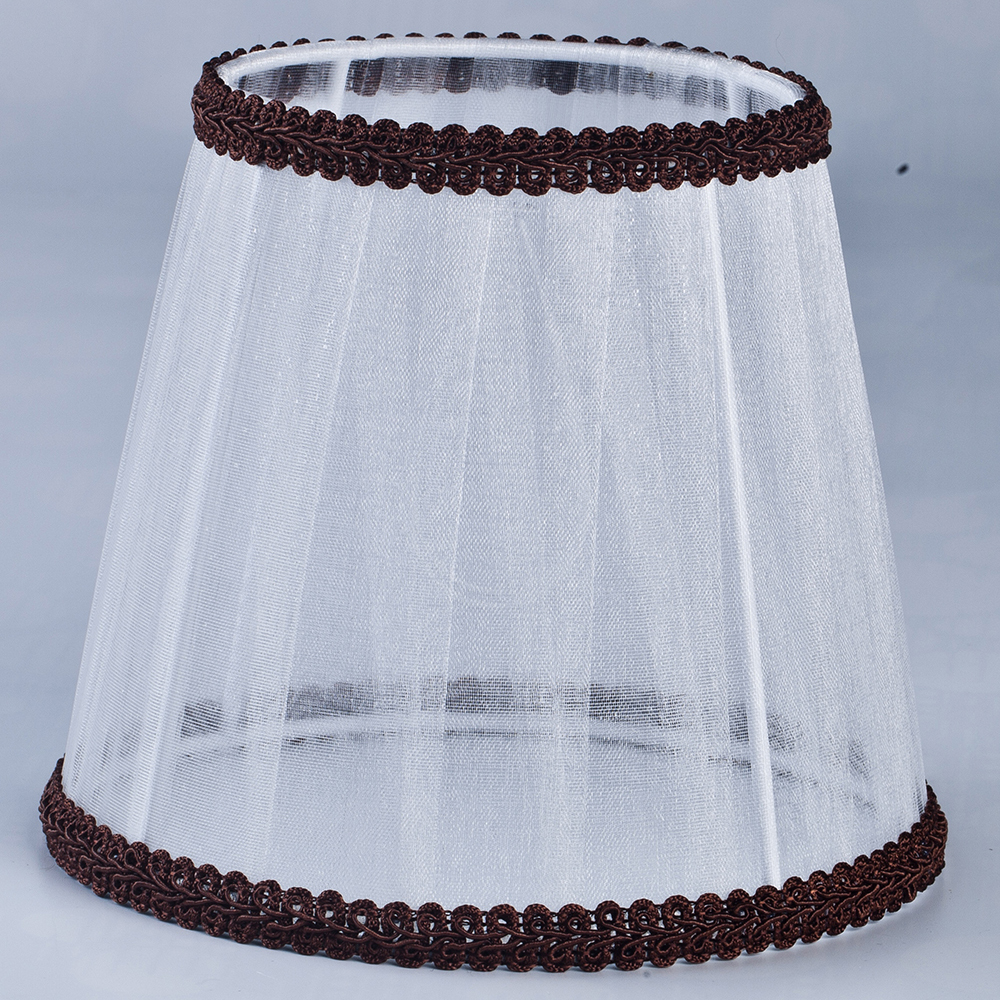 LMP-388-R.Maytoni.Абажур тканевый пружина (на колбу лампы), Органза. Белый, коричневый