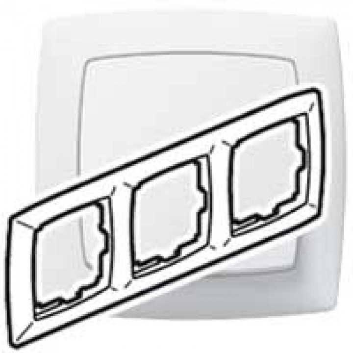 774043. Legrand. Suno (Белый). Рамка на 3-поста. Пластик