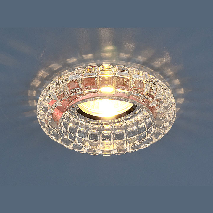 8042 MR16 СН.Elektrostandard.Встраиваемый светильник MR16. Хром, прозрачное стекло, круглый. 1*Gu5.3