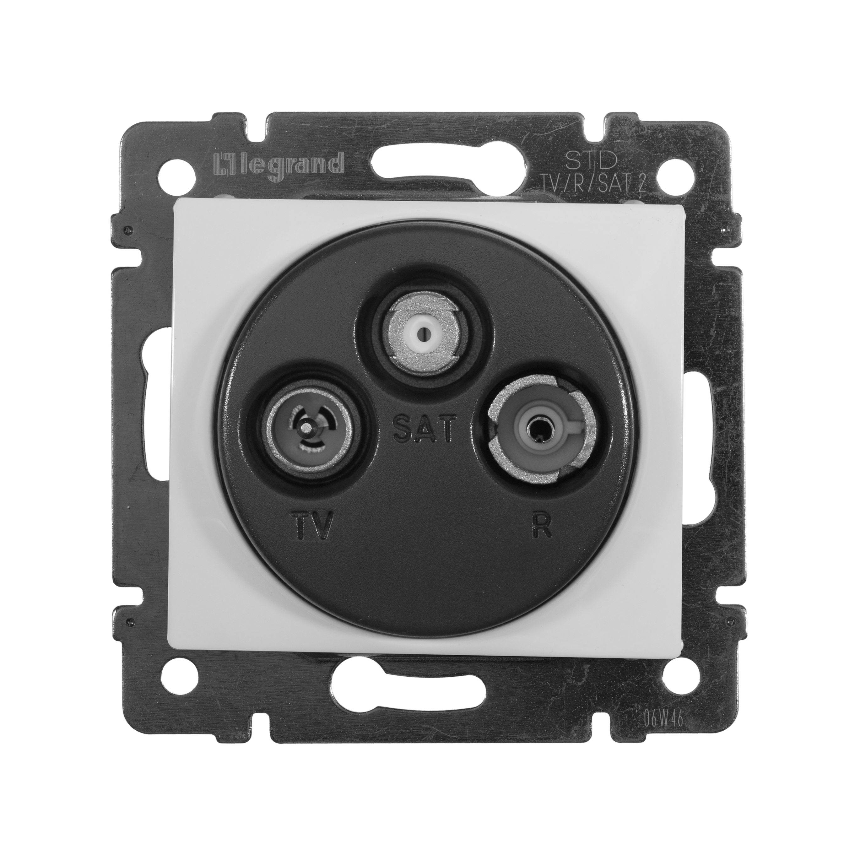 774435. Legrand. Valena (Белый). Розетка TV-R-SAT TV:4-862мГц;  R: 87,5-108 мГц; SAT: 950-2400мГц < 