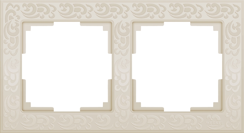 Рамка на 2 поста Слоновая кость Пластик Werkel Flock W0022303