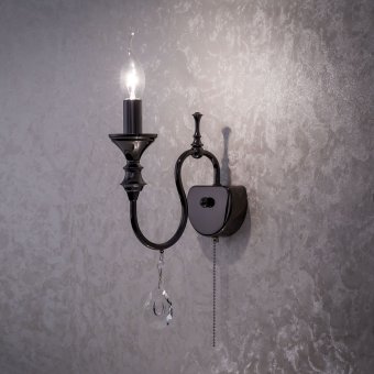 Бра, настенный светильник. Черненый хром 1*E14 60W 220V. CitiLux Рига CL437314