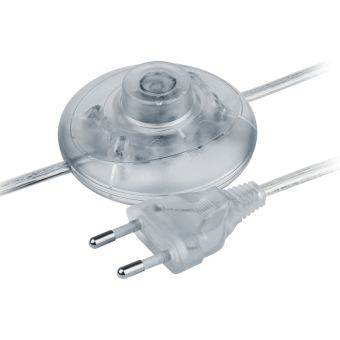 Сетевой шнур с вилкой для светильников ножной выключатель 1,5 метра Прозрачный 2х0,5 mm2. Navigator 