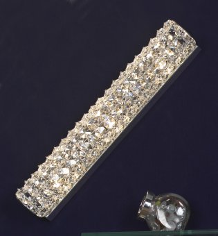 Бра, настенный светильник. Хром, прозрачный хрусталь 3*G9 40W 220V. Lussole Stintino LSL-8701-03