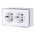 Розетка с заземлением  двойная IP20 16A белый,хром. Werkel W5072101