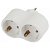Разветвитель электрический на 2 розетки, с заземлением, 16A, 3500Вт., IP20. Белый. Эра Б0053478