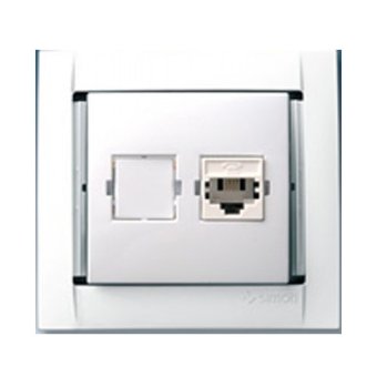 Simon Simon 34 Алюминий Розетка телефонная под коннектор RJ11 IP20 Алюминий 34480-33
