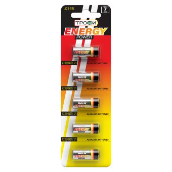 Алкалиновые (щелочные) элементы питания (1 шт) A23 12V. Трофи 23A, VA23GA, MN21 MN21Троф Energy