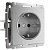 Розетка с заземлением IP31 16A Серебряный. Серебряный рифленый. Werkel W1171109