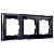 Рамка на 3-поста Черный стекло Werkel Diamant W0031208