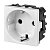Розетка 2К+З 2 модуля с заземлением, со шторками 16A. Альпийский белый. ABB N2288 BL
