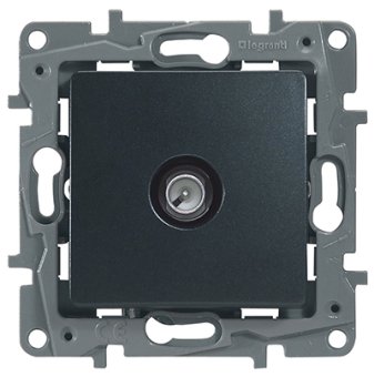 672665. Legrand. Etika (Антрацит). Розетка TV оконечная 5-862мГц 5дБ