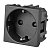 Розетка 2К+З 2 модуля с заземлением, со шторками 16A. Антрацит. ABB N2288 AN