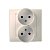 Simon Simon15 Слоновая кость Розетка сдвоенная,  2К без заземления IP20 250V Слоновая кость 1590457-