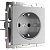 Розетка с заземлением IP20 16A серебряный. Серебряный. Werkel W1171306