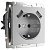 Розетка с заземлением IP20 16A USB-2100mA серебряный. Серебряный. Werkel W1171506