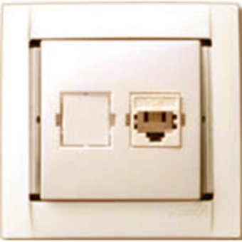 Simon Simon 34 Шампань Розетка телефонная под коннектор RJ11 IP20 Шампань металлик 34480-34