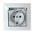 Розетка 2К+З с заземлением влагозащищенная IP44 16A Белый. Simon 1590450-030