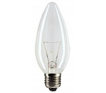 Лампа накаливания "Свеча" . E27, 60, 220-230, Philips B35 B35 60W E27 CL 230V