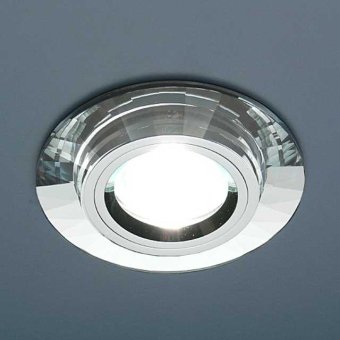 8160 MR16 SL/SL.Elektrostandard. Встраиваемый светильник граненое стекло. хром, зеркальный,1*Gu5.3, 