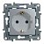 672431. Legrand. Etika (Алюминий). Розетка 2К+З с заземлением, со шторками, 16A, встраиваемый монтаж