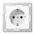 EP1420KIWW. Jung. ECO Profi (Белый). Розетка 2К+З,с защитой от детей, SCHUKO 16A, автоматический заж