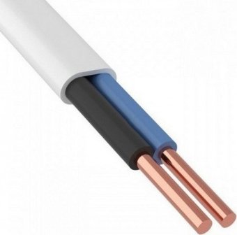 Провод соединительный ГОСТ ПУНП (ПБВВ) 2х1,5 мм2 плоский Белый. ККЗ KKZ40-00002077