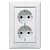 774400. Legrand. Valena (Белый). Розетка 2К+З сдвоенная с заземлением, встраиваемый монтаж, IP20