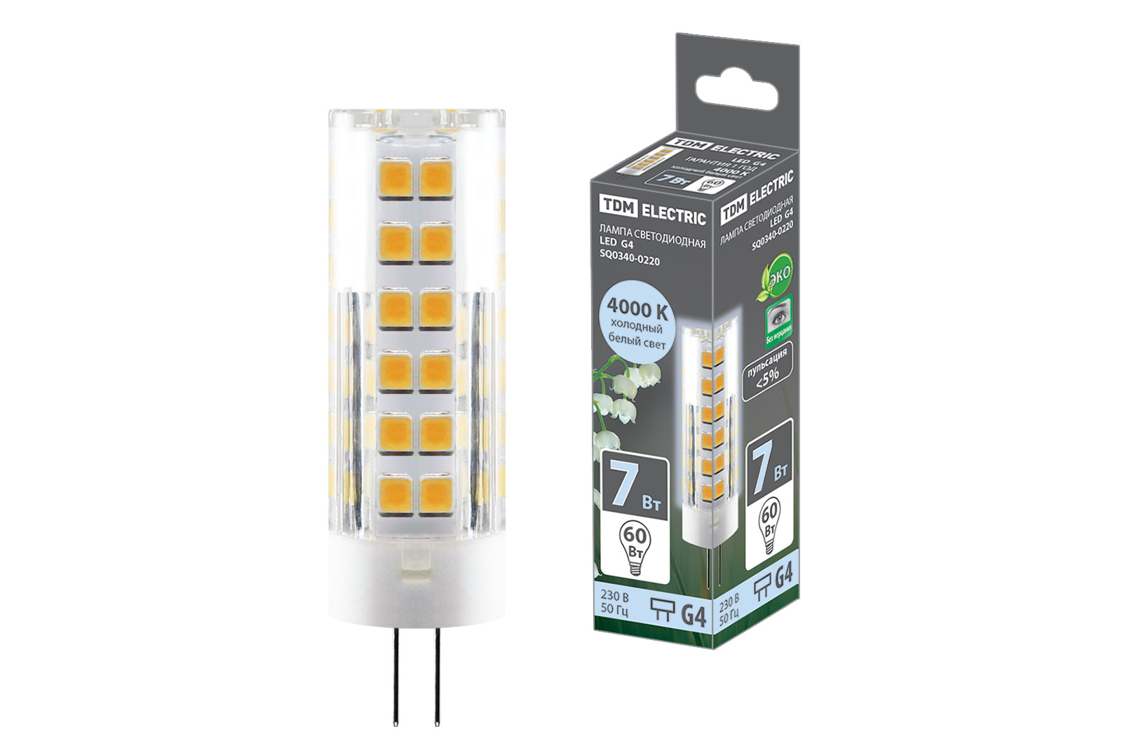 SQ0340-0219.TDM electric. Светодиодная лампа,G4,7W,230V,3000K